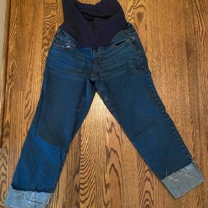 Maternity Indigo Blue Jean Capris - medium